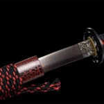 Katana Magma (Acier Damas Rouge)